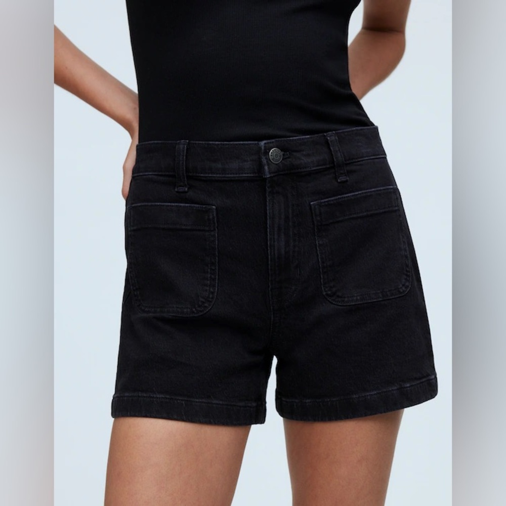 Madewell the denim emmett short: patch pocket edition size 31